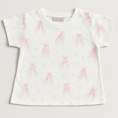 Casual Round Neck Pink Print